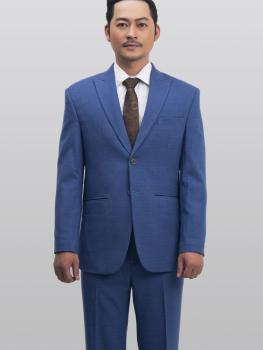 Bộ Suit Xanh Gân Nhạt Vegoc Classic Fit TGS184